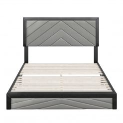 Thebedroomstore.com Platform Beds Barcelona Linen / Arden Faux Leather - Upholstered Platform Bed