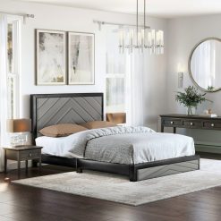 Thebedroomstore.com Platform Beds Barcelona Linen / Arden Faux Leather - Upholstered Platform Bed