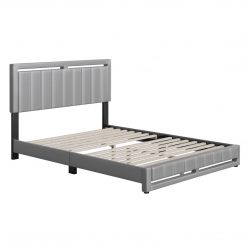 Thebedroomstore.com Upholstered Beds Beaumont Faux Leather / Senata Linen - Upholstered Platform Bed