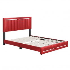 Thebedroomstore.com Upholstered Beds Beaumont Faux Leather / Senata Linen - Upholstered Platform Bed
