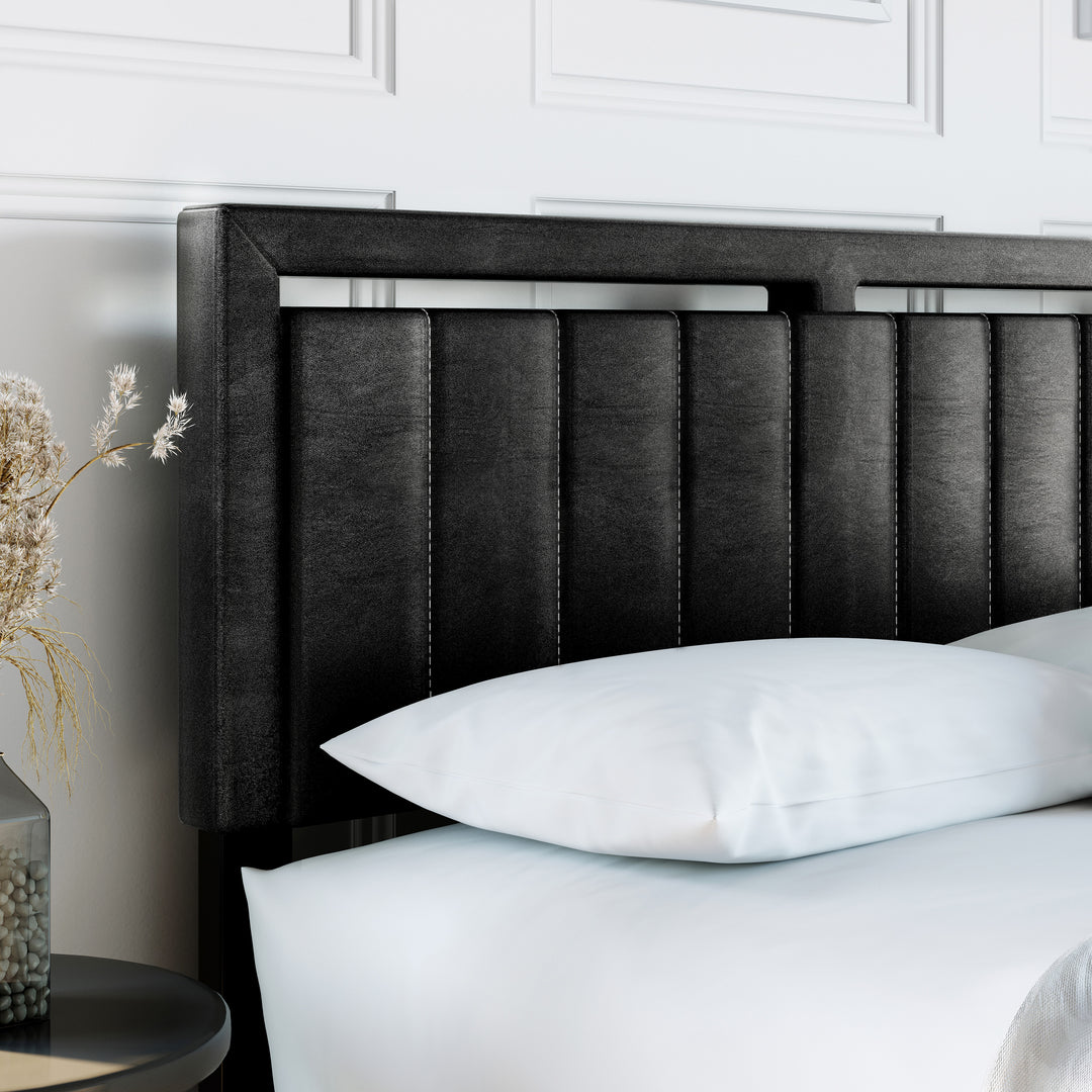 Thebedroomstore.com Upholstered Beds Beaumont Faux Leather / Senata Linen - Upholstered Platform Bed