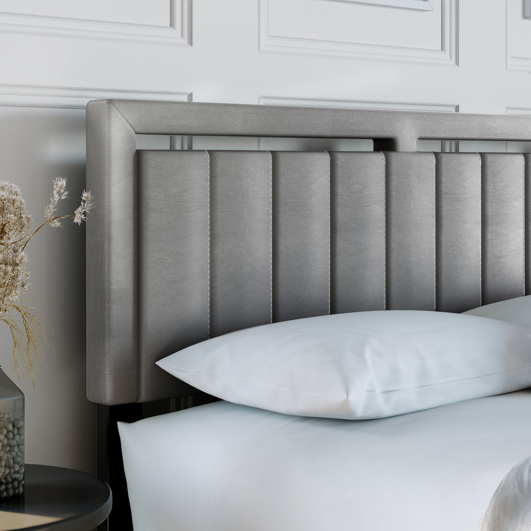 Thebedroomstore.com Upholstered Beds Beaumont Faux Leather / Senata Linen - Upholstered Platform Bed