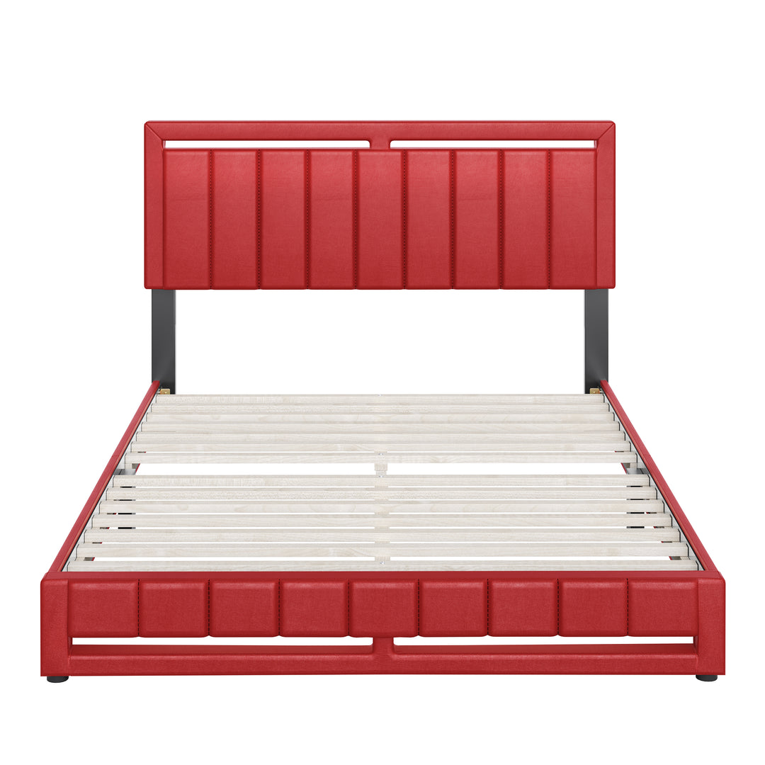 Thebedroomstore.com Upholstered Beds Beaumont Faux Leather / Senata Linen - Upholstered Platform Bed