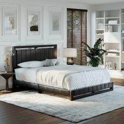 Thebedroomstore.com Upholstered Beds Beaumont Faux Leather / Senata Linen - Upholstered Platform Bed