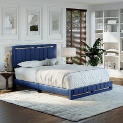 Thebedroomstore.com Upholstered Beds Beaumont Faux Leather / Senata Linen - Upholstered Platform Bed