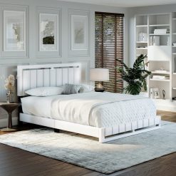 Thebedroomstore.com Upholstered Beds Beaumont Faux Leather / Senata Linen - Upholstered Platform Bed