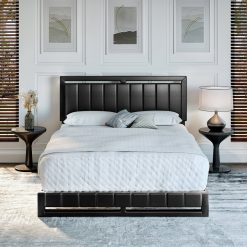 Thebedroomstore.com Upholstered Beds Beaumont Faux Leather / Senata Linen - Upholstered Platform Bed