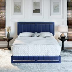 Thebedroomstore.com Upholstered Beds Beaumont Faux Leather / Senata Linen - Upholstered Platform Bed