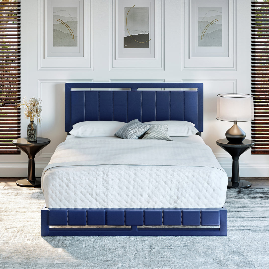 Thebedroomstore.com Upholstered Beds Beaumont Faux Leather / Senata Linen - Upholstered Platform Bed