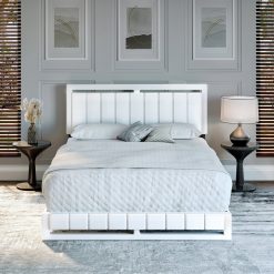 Thebedroomstore.com Upholstered Beds Beaumont Faux Leather / Senata Linen - Upholstered Platform Bed