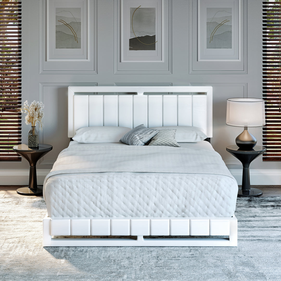Thebedroomstore.com Upholstered Beds Beaumont Faux Leather / Senata Linen - Upholstered Platform Bed