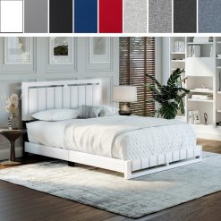 Thebedroomstore.com Upholstered Beds Beaumont Faux Leather / Senata Linen - Upholstered Platform Bed