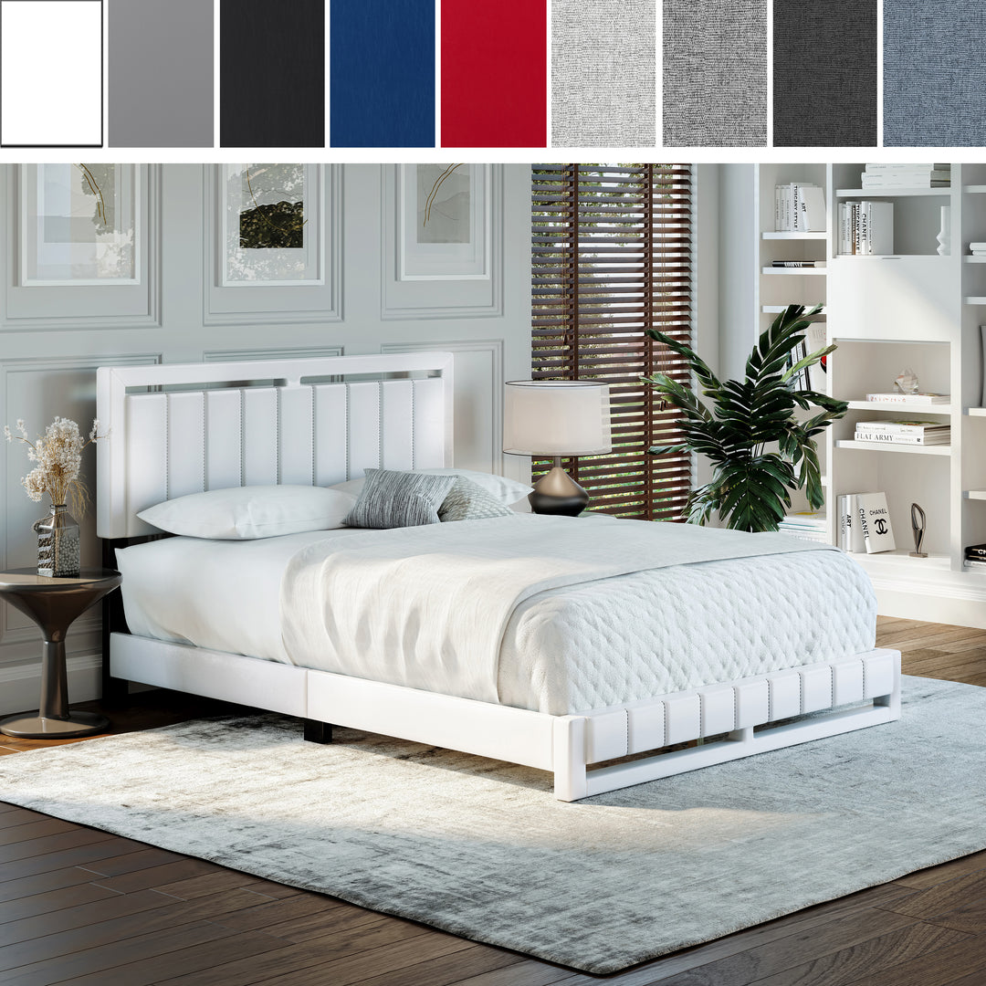 Thebedroomstore.com Upholstered Beds Beaumont Faux Leather / Senata Linen - Upholstered Platform Bed