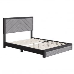 Thebedroomstore.com Platform Beds Barcelona Linen / Arden Faux Leather - Upholstered Platform Bed