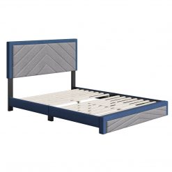 Thebedroomstore.com Platform Beds Barcelona Linen / Arden Faux Leather - Upholstered Platform Bed