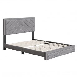 Thebedroomstore.com Platform Beds Barcelona Linen / Arden Faux Leather - Upholstered Platform Bed
