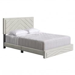 Thebedroomstore.com Platform Beds Barcelona Linen / Arden Faux Leather - Upholstered Platform Bed