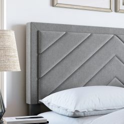 Thebedroomstore.com Platform Beds Barcelona Linen / Arden Faux Leather - Upholstered Platform Bed