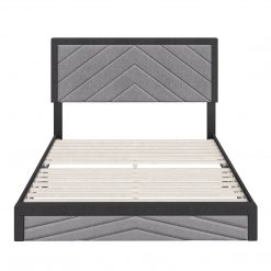 Thebedroomstore.com Platform Beds Barcelona Linen / Arden Faux Leather - Upholstered Platform Bed