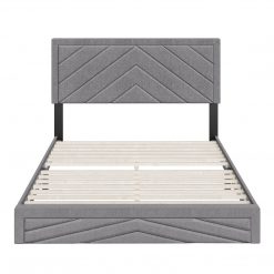Thebedroomstore.com Platform Beds Barcelona Linen / Arden Faux Leather - Upholstered Platform Bed