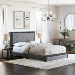 Thebedroomstore.com Platform Beds Barcelona Linen / Arden Faux Leather - Upholstered Platform Bed