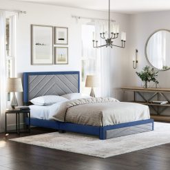 Thebedroomstore.com Platform Beds Barcelona Linen / Arden Faux Leather - Upholstered Platform Bed