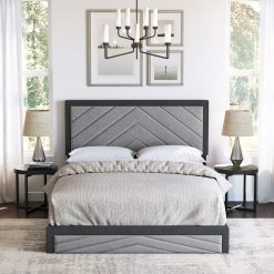 Thebedroomstore.com Platform Beds Barcelona Linen / Arden Faux Leather - Upholstered Platform Bed