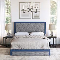 Thebedroomstore.com Platform Beds Barcelona Linen / Arden Faux Leather - Upholstered Platform Bed