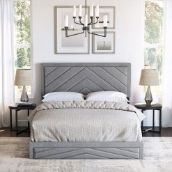 Thebedroomstore.com Platform Beds Barcelona Linen / Arden Faux Leather - Upholstered Platform Bed