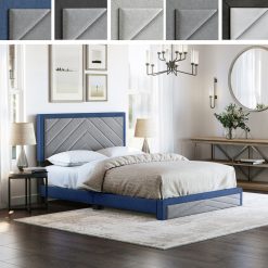 Thebedroomstore.com Platform Beds Barcelona Linen / Arden Faux Leather - Upholstered Platform Bed