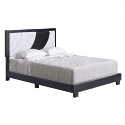 Thebedroomstore.com Sail-Away Linen / Bree Faux Leather - Upholstered Platform Bed