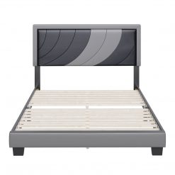 Thebedroomstore.com Sail-Away Linen / Bree Faux Leather - Upholstered Platform Bed