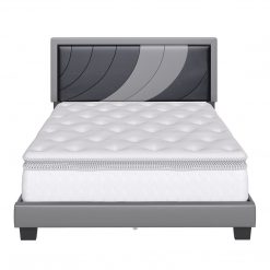 Thebedroomstore.com Sail-Away Linen / Bree Faux Leather - Upholstered Platform Bed