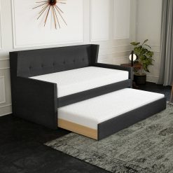 Thebedroomstore.com Carlisle Linen Trundle Bed Platform Beds