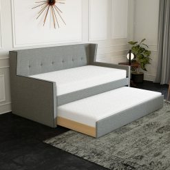 Thebedroomstore.com Carlisle Linen Trundle Bed Platform Beds