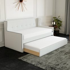Thebedroomstore.com Carlisle Linen Trundle Bed Platform Beds