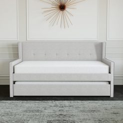 Thebedroomstore.com Carlisle Linen Trundle Bed Platform Beds