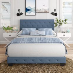 Thebedroomstore.com Chloe Linen Upholstered Platform Bed Platform Beds