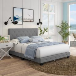 Thebedroomstore.com Chloe Linen Upholstered Platform Bed Platform Beds