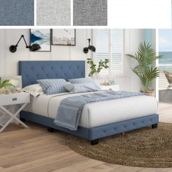 Thebedroomstore.com Chloe Linen Upholstered Platform Bed Platform Beds