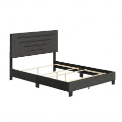 Thebedroomstore.com Luxembourg Faux Leather / Cordoba Linen - Upholstered Bed