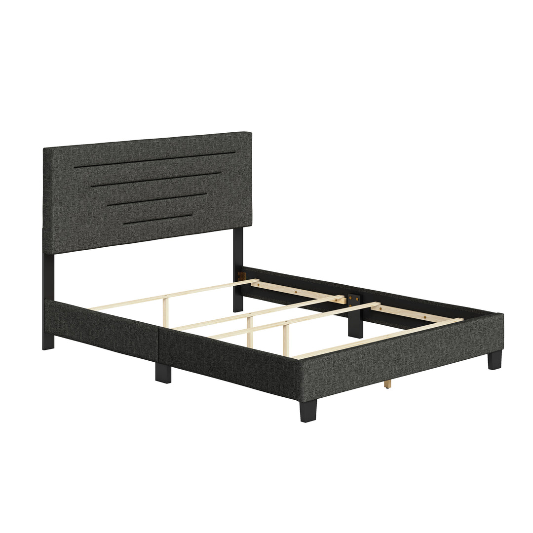 Thebedroomstore.com Luxembourg Faux Leather / Cordoba Linen - Upholstered Bed