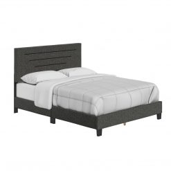 Thebedroomstore.com Luxembourg Faux Leather / Cordoba Linen - Upholstered Bed