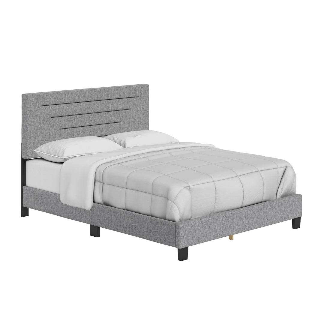 Thebedroomstore.com Luxembourg Faux Leather / Cordoba Linen - Upholstered Bed