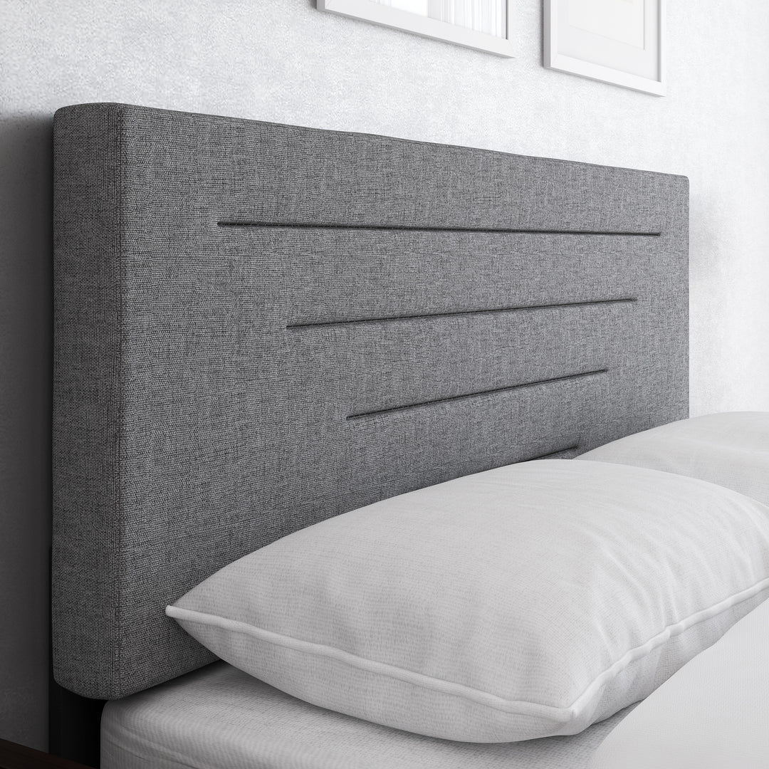 Thebedroomstore.com Luxembourg Faux Leather / Cordoba Linen - Upholstered Bed