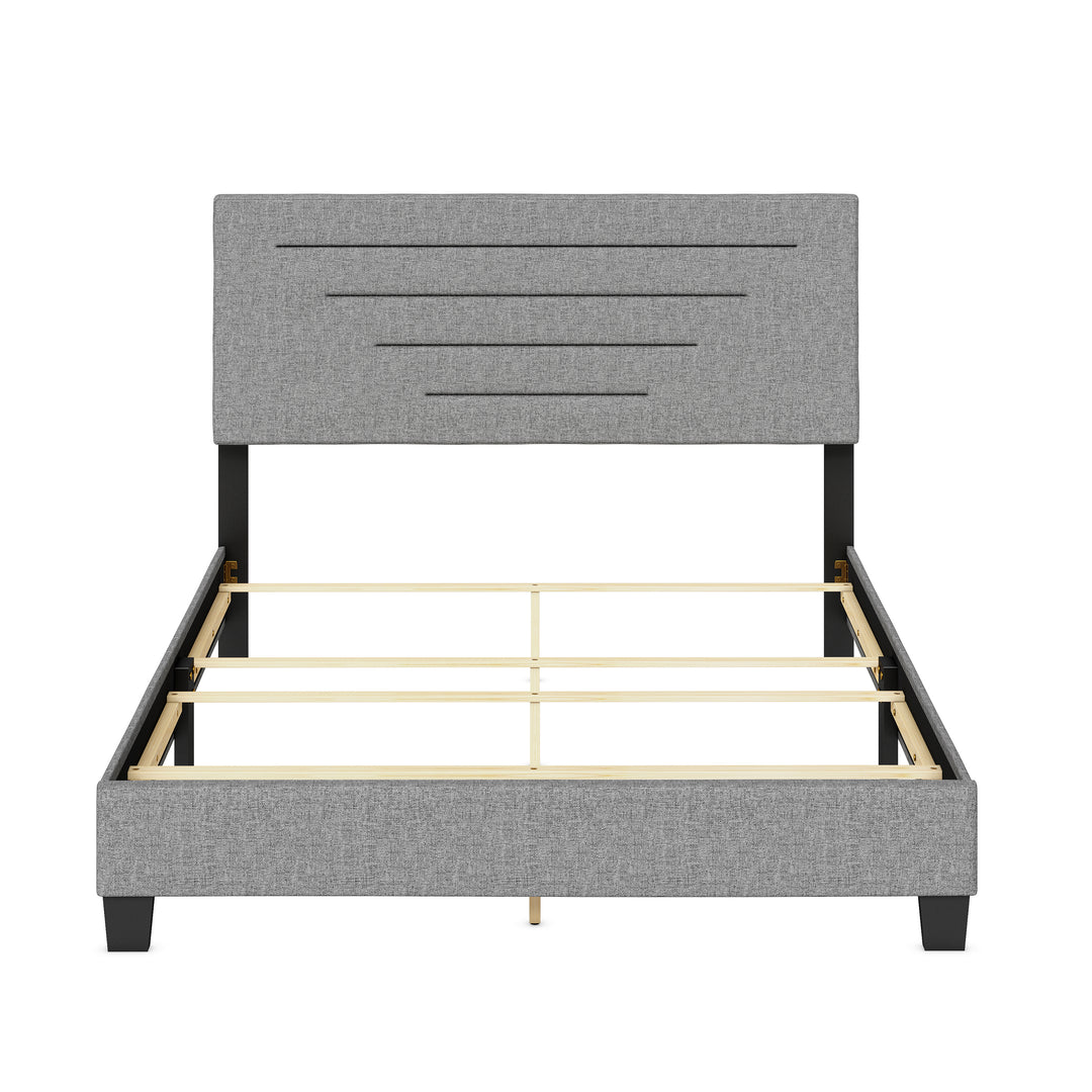 Thebedroomstore.com Luxembourg Faux Leather / Cordoba Linen - Upholstered Bed