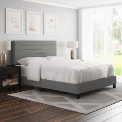 Thebedroomstore.com Luxembourg Faux Leather / Cordoba Linen - Upholstered Bed