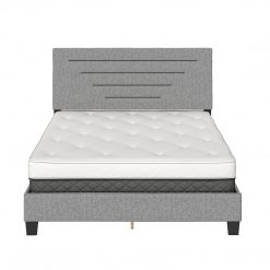 Thebedroomstore.com Luxembourg Faux Leather / Cordoba Linen - Upholstered Bed