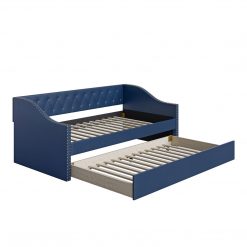 Thebedroomstore.com Manchester Linen / Darlington Faux Leather / Dorset - Velour Trundle Bed Platform Beds