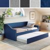 Thebedroomstore.com Manchester Linen / Darlington Faux Leather / Dorset - Velour Trundle Bed Platform Beds